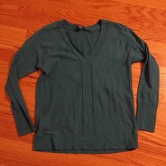 Eddie Bauer v neck lightweight sweater teal petite small - Picture 1 of 4